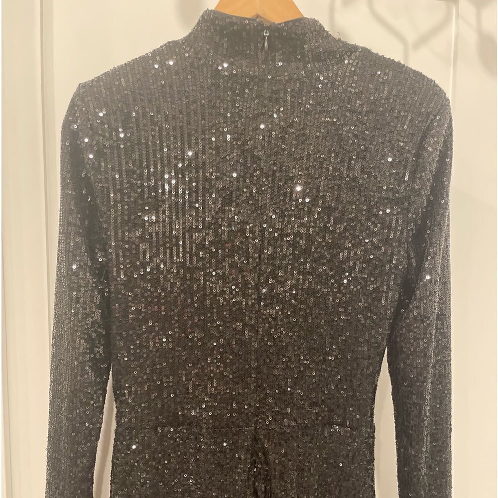 NEW Michael Costello x Revolve Houston Sequins Mesh Maxi Dress in Black.Size M - Picture 11 of 15
